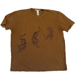 Project Social T Urban Outfitters Tiger Graphic Tee Brown Oversized S/M